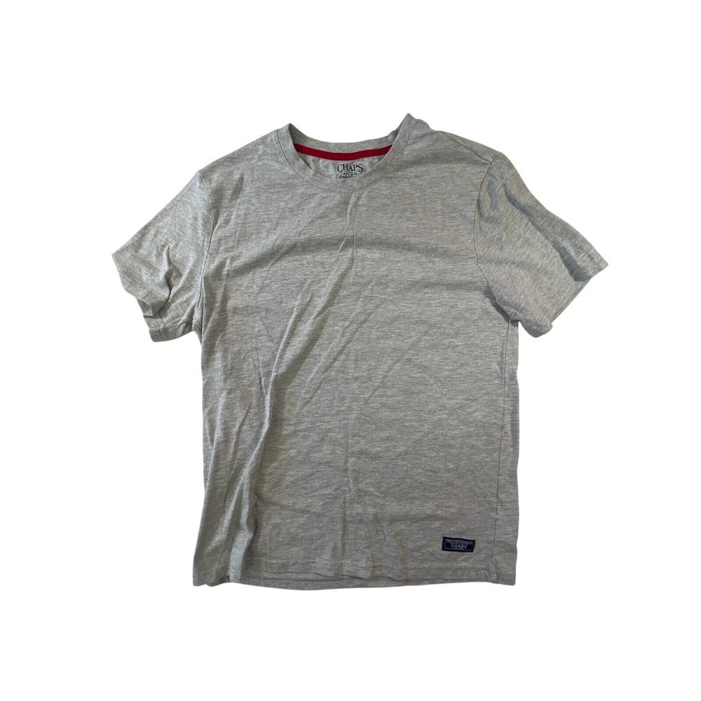 Chaps Mens Medium Heather Grey Short Sleeve Sleep Shirt Crew Neck Logo